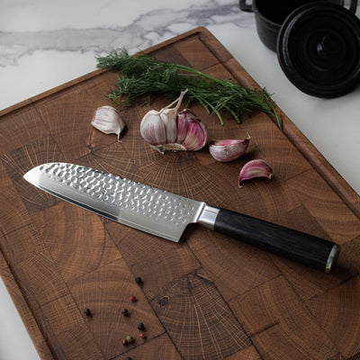 Japanese-Style Hammered Santoku Knife – 7.1 inches (18 cm) Precision Blade