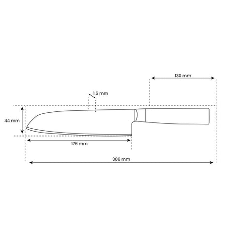 Japanese-Style Hammered Santoku Knife – 7.1 inches (18 cm) Precision Blade
