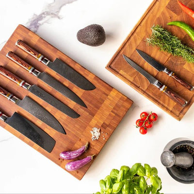 Professional Japanese 7-Piece Damascus Master Knife Set