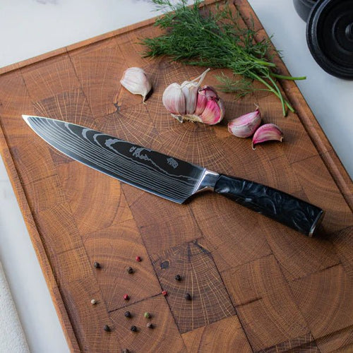 Premium Japanese Damascus Knife Set – 8-Piece Precision Collection