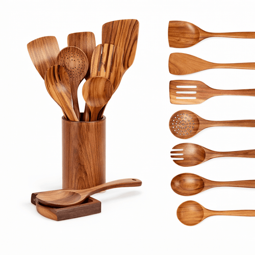 Traditional Japanese Wooden Utensil Set