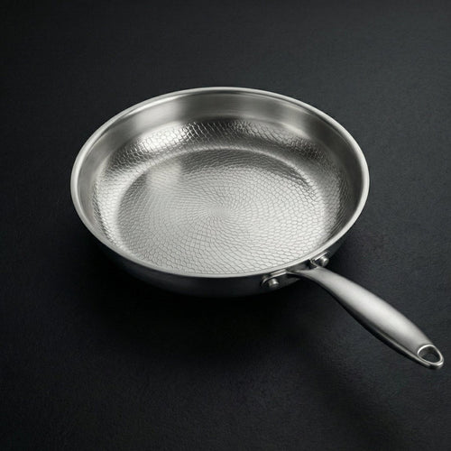 Hand-Hammered Titanium Pan & Sauté Set with Walnut Board and Utensils