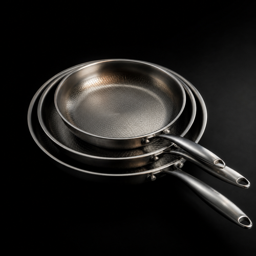 Hand-Hammered Titanium Pan - 3-piece set