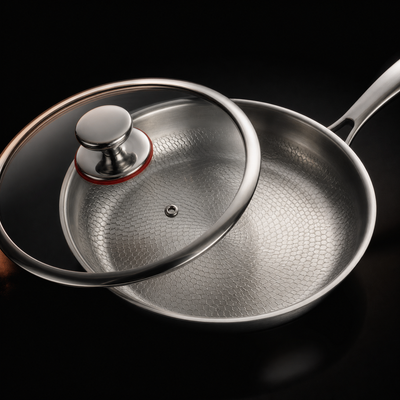 Hand-Hammered Titanium Multi-Pan Cook Set with Cutting Board (5 Pans, 8–10 Inch)
