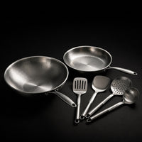 Hand-Hammered Titanium Wok & Fry Pan (10 Inch) with Utensils