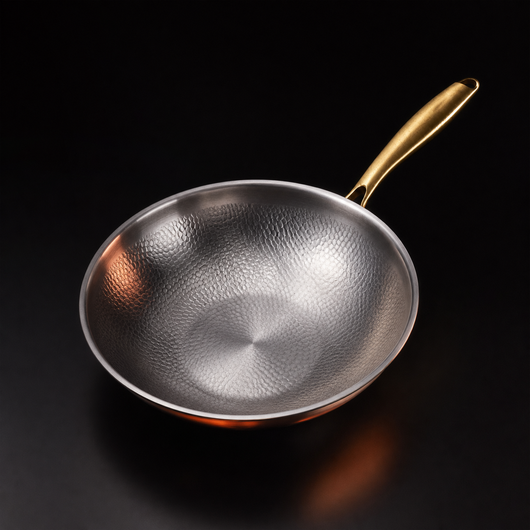 Hand-Hammered Titanium Wok Pan with Flat Base | Limited Edition