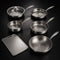 Hand-Hammered Titanium Multi-Pan Cook Set with Cutting Board (5 Pans, 8–10 Inch)