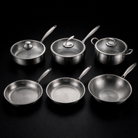 Hand-Hammered Titanium Complete Kitchen Set with 3 Lids (10, 11 & 12 Inch)