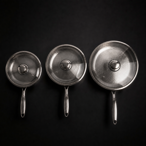 Hand-Hammered Titanium Pan - 3-piece set
