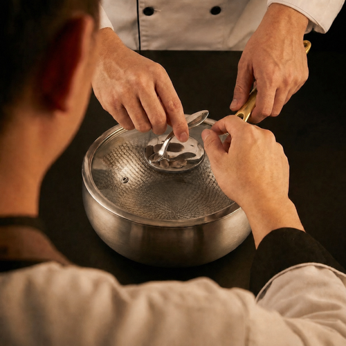 Hand-Hammered Titanium Complete Kitchen Set with 3 Lids (10, 11 & 12 Inch)  I Limited Edition