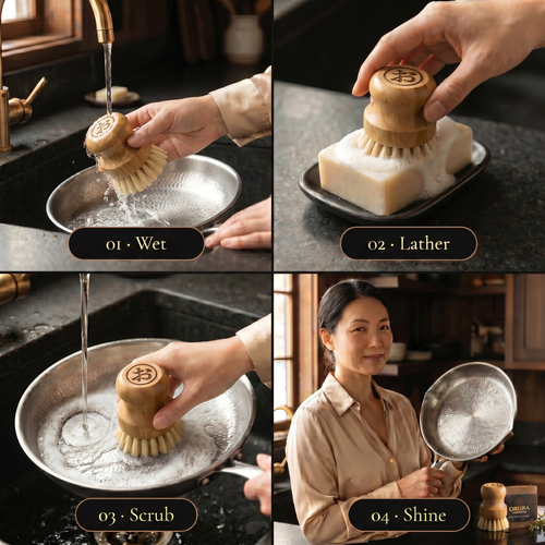 Okura Tawashi — Organic Bamboo Dish Brush