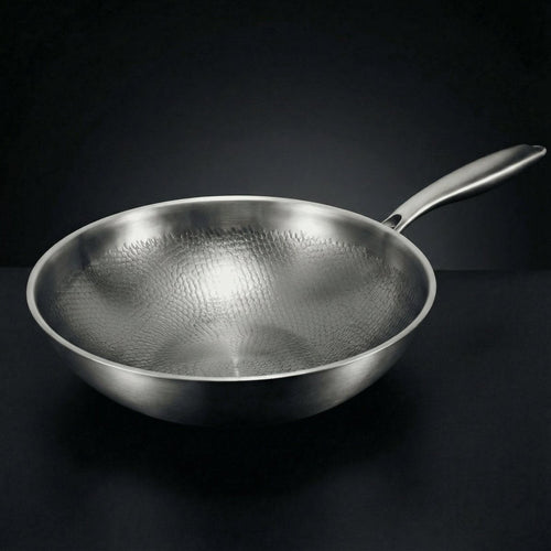 Hand-Hammered Titanium Family Set: 4 Pans & Utensils