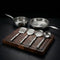 Hand-Hammered Titanium Pan & Sauté Set with Walnut Board and Utensils