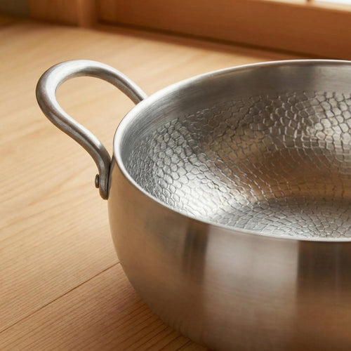 Hand-Hammered Deep Titanium Pot