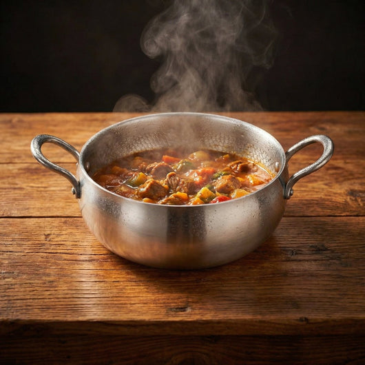 Hand-Hammered Deep Titanium Pot