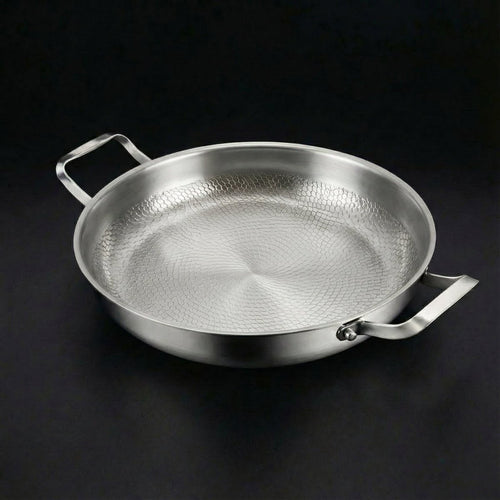 Hand-Hammered Titanium Family Set: 4 Pans & Utensils