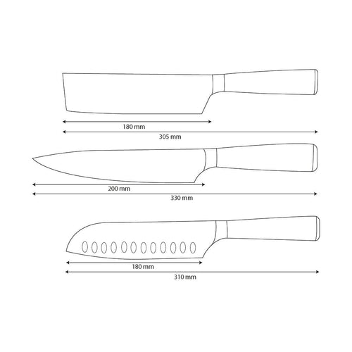 Japanese-Style Knife Set – Precision Collection (3-Piece Set)