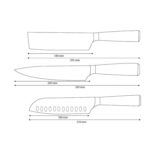 Japanese-Style Knife Set – Precision Collection (3-Piece Set)